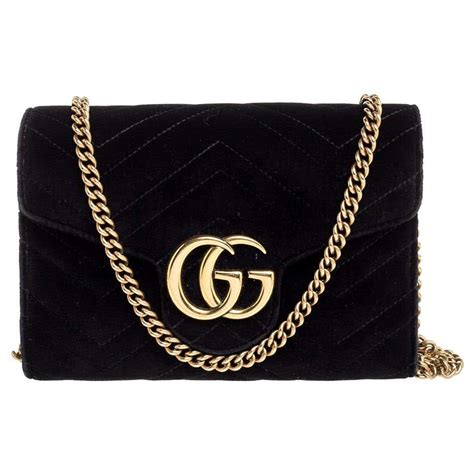 gucci black velvet bag|gucci gg marmont wallet.